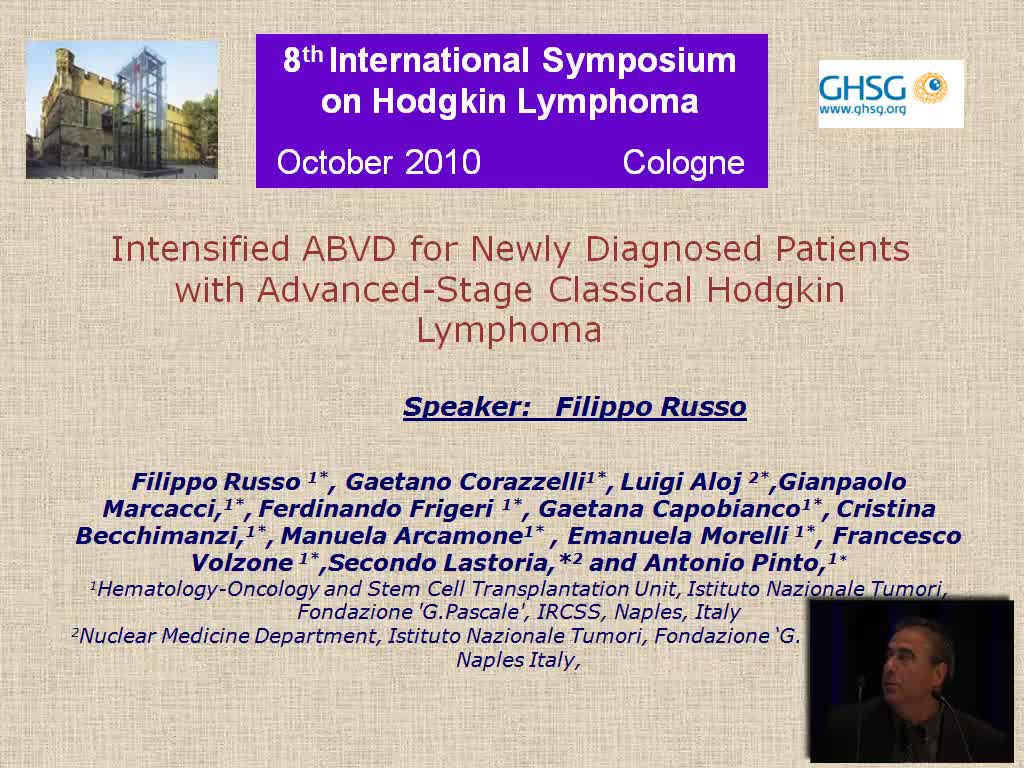 Intensi ed ABVD for Newly Diagnosed Patients with Advanced-Stage Classical Hodgkin Lymphoma