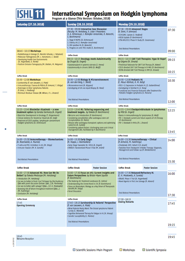 ISHL11 Program at a glance
