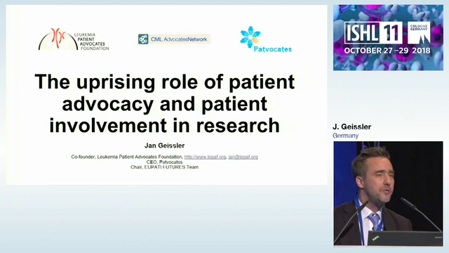 Key Note Lecture: The role of patient advocacy and patient involvement in research