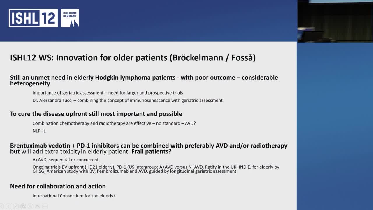 Workshop Report: Innovation for Older patients