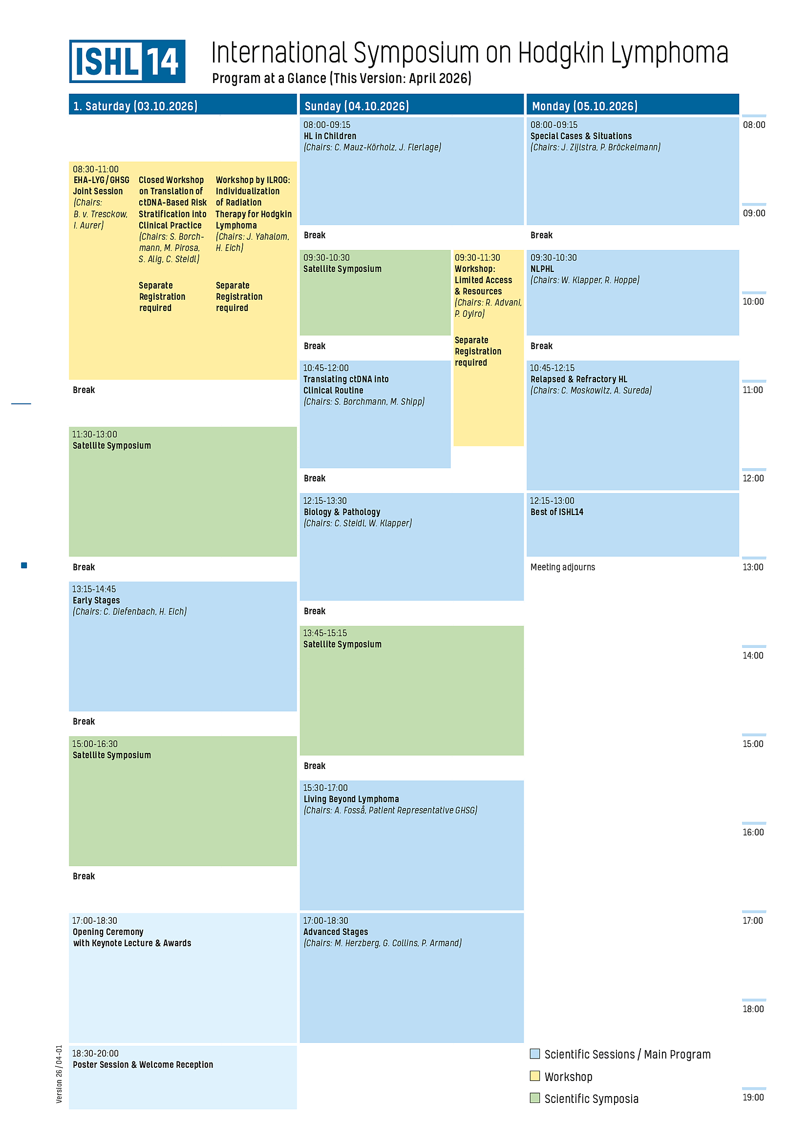 ISHL14: Program at a Glance